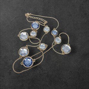 Estate Blue Color Change Crystal Station Long Necklace *READ*